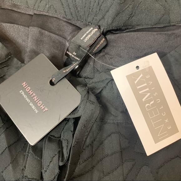 NWT Night night Jonathan Simkhai sheer panel drawstring pants black sz M - Picture 7 of 9